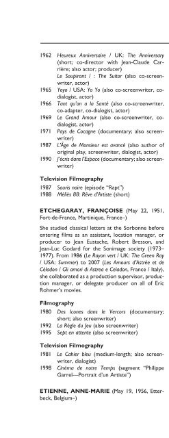 Encyclopedia of French Film Directors