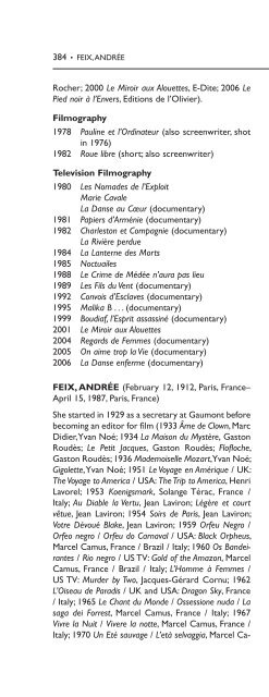 Encyclopedia of French Film Directors