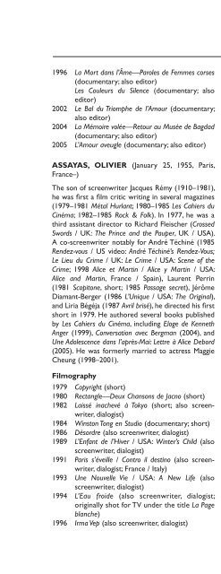 Encyclopedia of French Film Directors