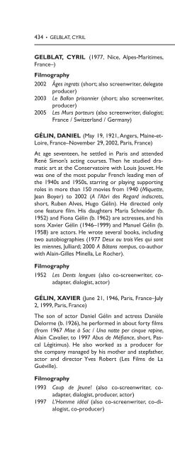 Encyclopedia of French Film Directors