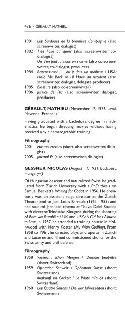 Encyclopedia of French Film Directors