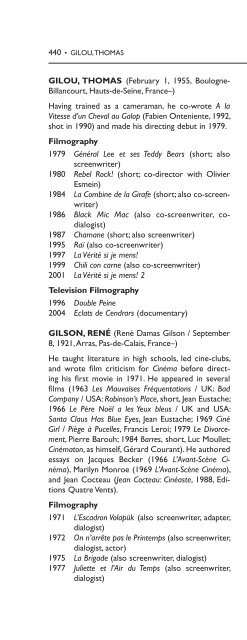 Encyclopedia of French Film Directors