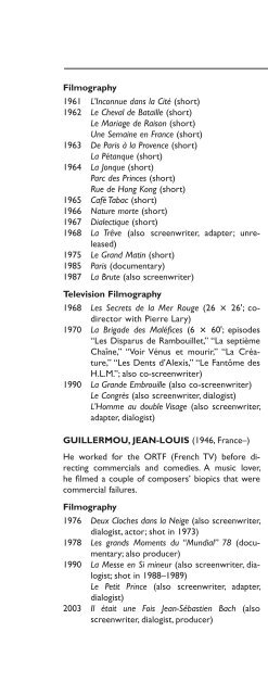 Encyclopedia of French Film Directors