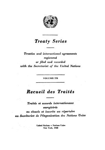 Treaty Series Recueil des Traites - United Nations Treaty Collection