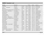 VMRC Vendor List - Valley Mountain Regional Center