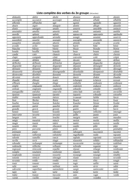 Les verbes réguliers 2e groupe - ir.pdf - Webnode