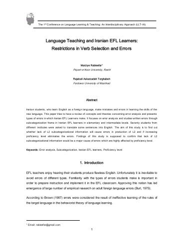 Language Teaching and Iranian EFL Learners