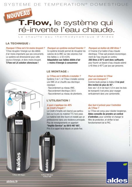 ré-invente l'eau chaude. T.Flow, le système qui - Distritec Nantes