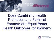 Does Combining Health Promotion and Feminist Frameworks Equal ...