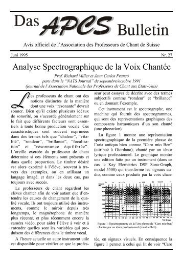 Analyse Spectrographique de la Voix Chantée - EVTA