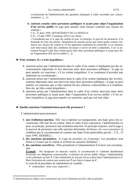 SECTION II : Les contrats administratifs