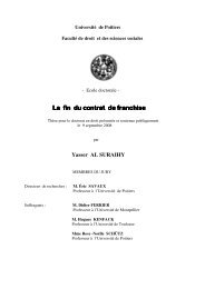 La fin du contrat de franchise - Université de Poitiers