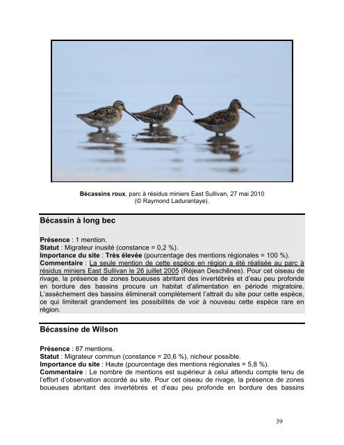 Télécharger la liste annotée des oiseaux - La Société du loisir ...