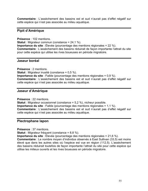 Télécharger la liste annotée des oiseaux - La Société du loisir ...