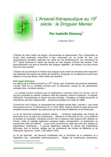 Demouy-L-Arsenal-therapeutique.pdf - Ordre National des ...