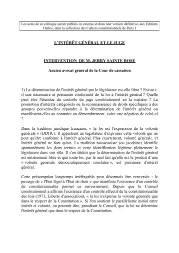 L'intérêt général et le juge - Conseil Constitutionnel