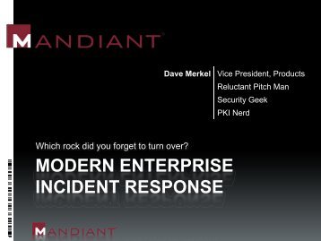 MODERN ENTERPRISE INCIDENT RESPONSE - SANS