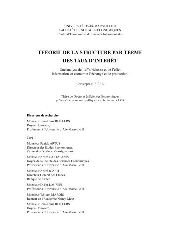 théorie de la structure par terme des taux d'intérêt - IDEI