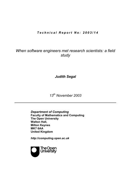 When software engineers met research scientists: a field study