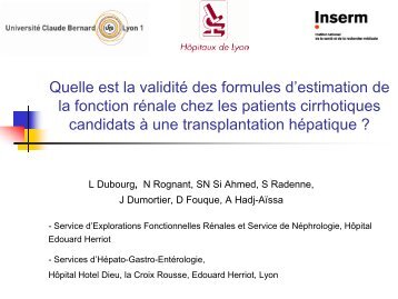 La nouvelle formule CKD-EPI est-elle plus performante que ... - Afef