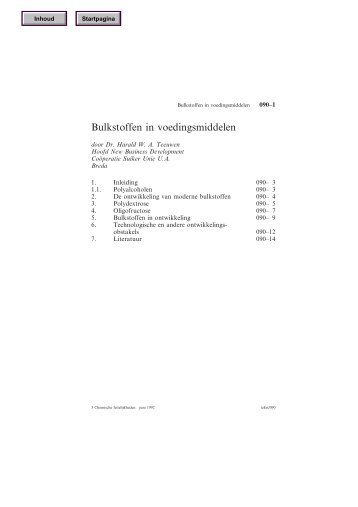 Bulkstoffen in voedingsmiddelen - Chemische Feitelijkheden