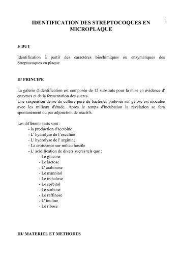 identification des streptocoques en microplaque - Microcsb