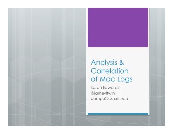 Analysis & Correlation of Mac Logs - SANS