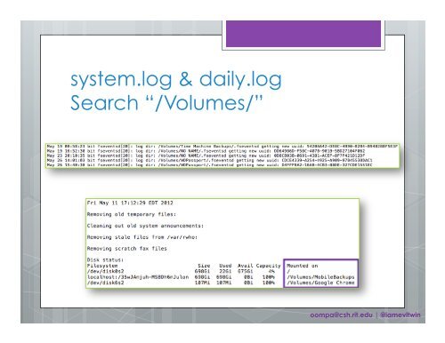 Analysis & Correlation of Mac Logs - SANS