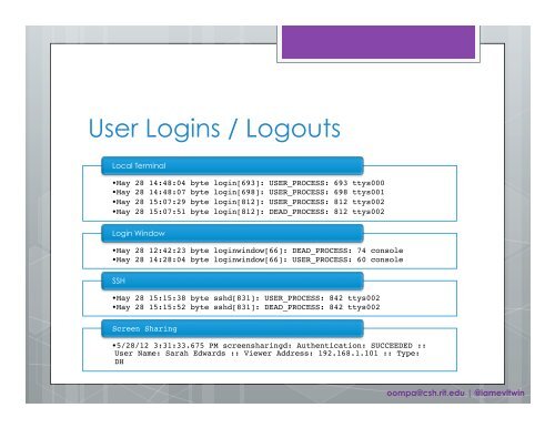 Analysis & Correlation of Mac Logs - SANS