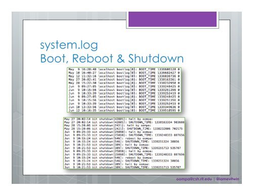 Analysis & Correlation of Mac Logs - SANS