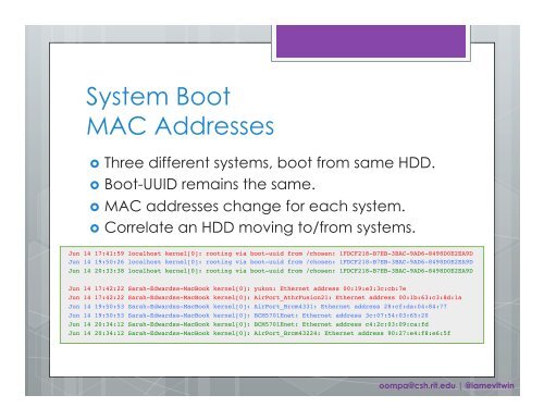 Analysis & Correlation of Mac Logs - SANS