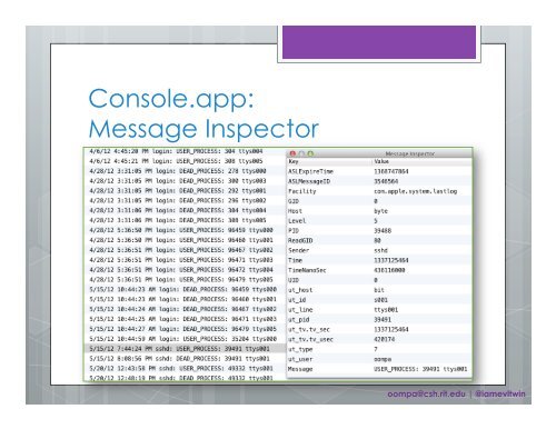 Analysis & Correlation of Mac Logs - SANS