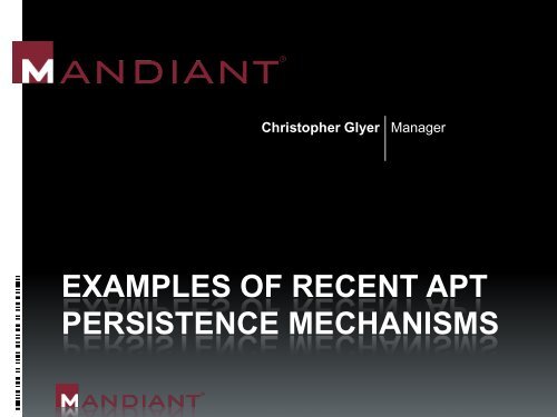 examples of recent apt persistence mechanisms - SANS Computer ...