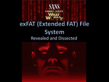 exFAT History - SANS Computer Forensics