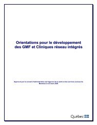 Orientations pour le développement des GMF et Cliniques réseau