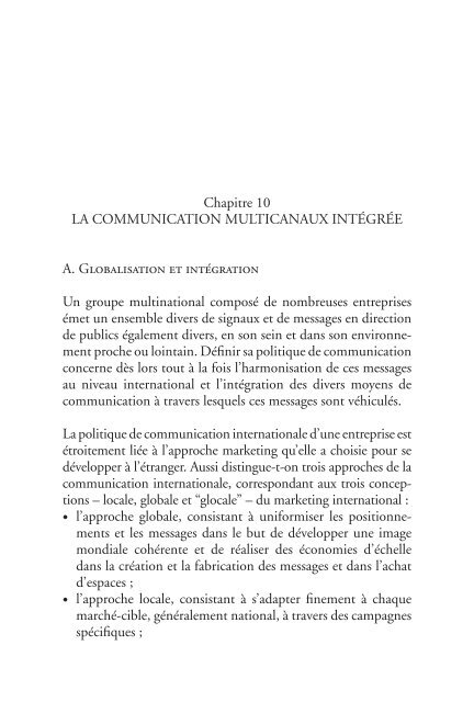 Chapitre 10 LA COMMUNICATION MULTICANAUX INTÉGRÉE A ...