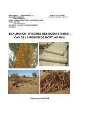 EVALUATION INTEGREE DES ECOSYSTEMES : CAS DE LA ...