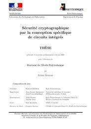 Sécurité cryptographique par la conception spécifique de circuits ...