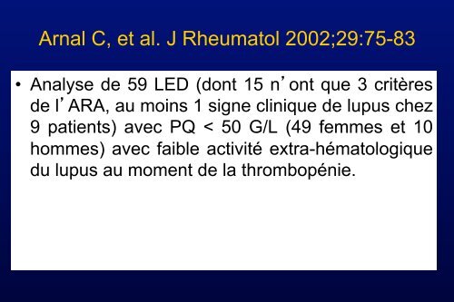 Traitement de la thrombopénie au cours du Lupus