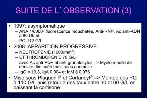 Traitement de la thrombopénie au cours du Lupus