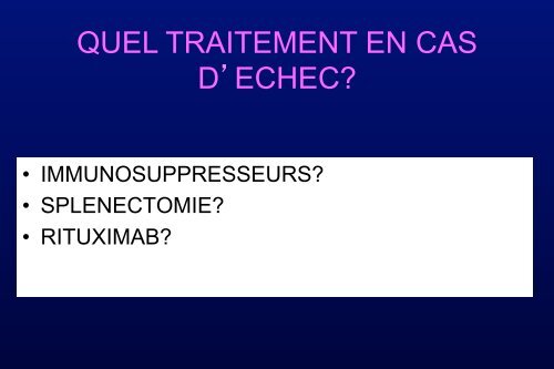 Traitement de la thrombopénie au cours du Lupus