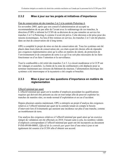 Évaluation intégrée en matière de sûreté des centrales nucléaires ...