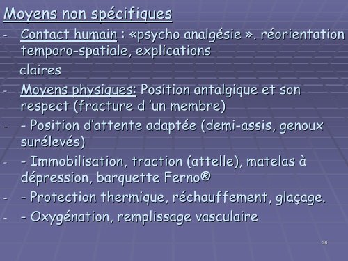 Sédation et Analgésie en situation de catastrophe ou d'exception