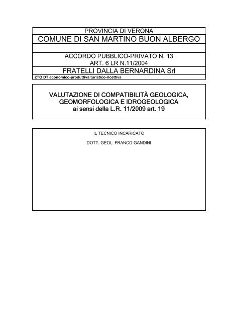 Accordo Dalla Bernardina - Comune di San Martino Buon Albergo