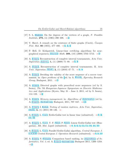 On Erd˝os-Gallai and Havel-Hakimi algorithms