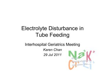 Electrolyte disturbance in tube feeding