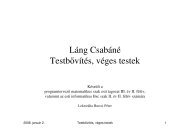 Láng Csabáné Testbővítés, véges testek