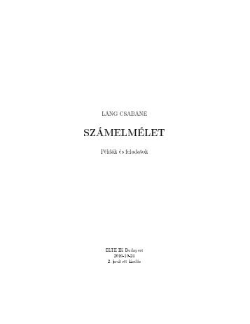 SZÁMELMÉLET