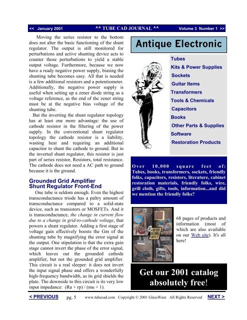 Inverted Shunt Regulator - Tube CAD Journal