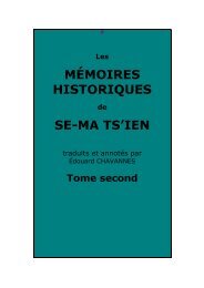 Mémoires historiques, tome second - Chine ancienne